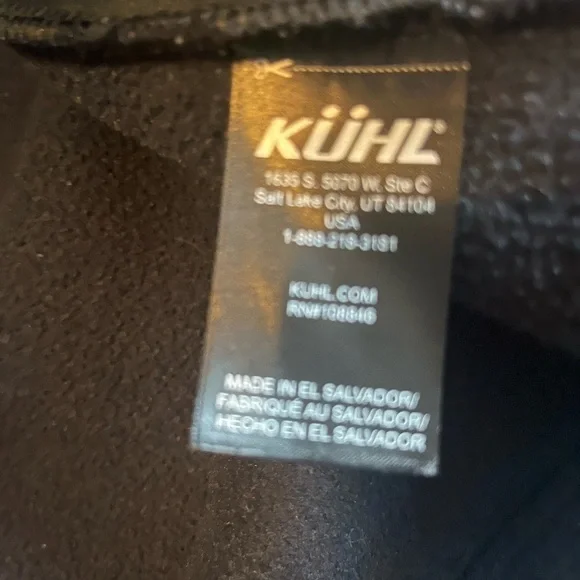 Mens KUHL Black Full Zip Thumb Holes Faux Leather Trim Sherpa Fleece Jacket Sz M - Picture 7 of 7